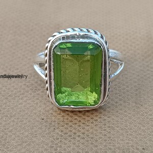 Promise Ring Solid 925 Sterling Silver Ring, Handmade Ring, Peridot Gemstone Ring, Beautiful Ring, Christmas Gift Ring, Popular Gift Ring