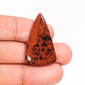 Top Quality Mahogany Obsidian Triangle Shape Cabochon Loose Gemstone For Making Jewelry 23.40 Ct 34X21X5 MM ZN-77