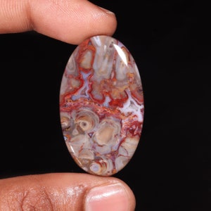 Awesome Top Quality Natural Moss Agate Oval Shape Cabochon Loose Gemstone For Making Jewelry 48.35 Ct 41X25X5 MM ZN-1