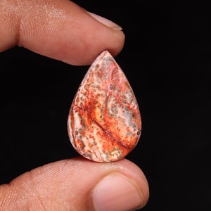 Klassische erstklassige Qualität 100% natürliche Leopard Haut Jaspis Birne Form Cabochon lose Edelstein für die Herstellung von Schmuck 13,15 Ct 26X17X5 MM ZN-821