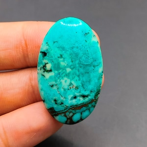 Tibetan Turquoise Cabochon Tibetan Turquoise Natural Gemstone Loose Turquoise Jewelry Making Stone 36.65Ct 35X21X5mm