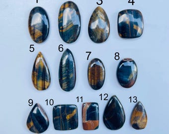 Blue Tiger Eye Gemstone, 100% Natural Top Grade Quality Blue Tiger Eye Cabochon Loose Gemstone For Making Jewelry