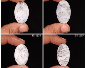 Natural Dendrite Opal Cabochon, Oval Gemstone for Ring Pendant Jewelry