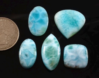 Top Quality Larimar Cabochon: Sky Blue Gemstone for Jewelry Making craft supplies