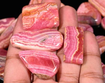 Natural Rhodochrosite Cabochon Wholesale Lot By Weight With Different Shapes And Sizes Used For Jewelry Making