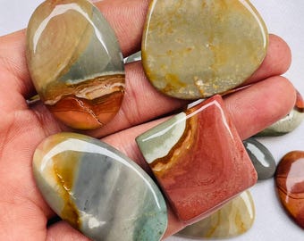 Polychrome Jasper Cabochons, Mixed Shape, DIY Jewelry Making