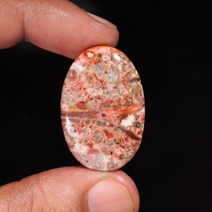 Hervorragende erstklassige Qualität 100% natürliche Leopard Haut Jaspis ovale Form Cabochon lose Edelstein für die Herstellung von Schmuck 34.00 Ct 34X22X6 MM ZN-770