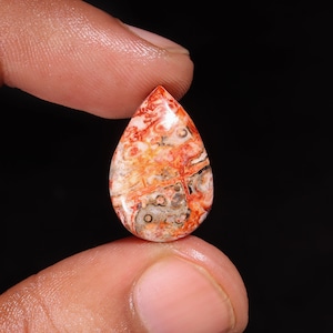 Fantastische erstklassige Qualität 100% natürliche Leopard Haut Jaspis Birne Form Cabochon lose Edelstein für die Herstellung von Schmuck 10.30 Ct 21X14X6 MM ZN-827
