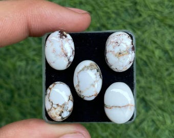 Cabochon di magnesite Wild Horse 10 x 14 mm, pietra preziosa sciolta di forma ovale CALIBRATA per la creazione di gioielli, diaspro per gioielli