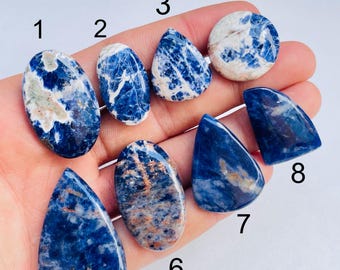 Cabochon di sodalite naturale all'ingrosso, pietra di sodalite sfusa, sodalite di migliore qualità per la creazione di gioielli