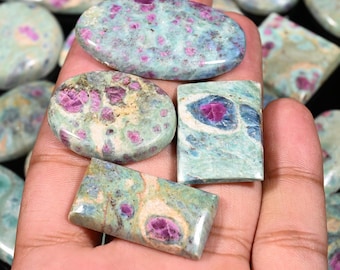 Ruby Fuchsite, Ruby Fuchsite Wholesale Lot, Smooth Polished Cabochon, Natural Gemstone Lot, Natural Ruby Fuchsite Gemstone, Crystal Sale,