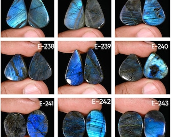 Labradorite Pairs Top Grade Quality 100% Natural Labradorite Cabochon Loose Gemstone Pair For Making Earrings