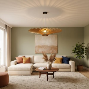 Grande Suspension Ronde "Sylvestre" - Élégance et Artisanat Belge - Luminaire Original 80cm -Cadeau de noël exceptionnel- livraison gratuite