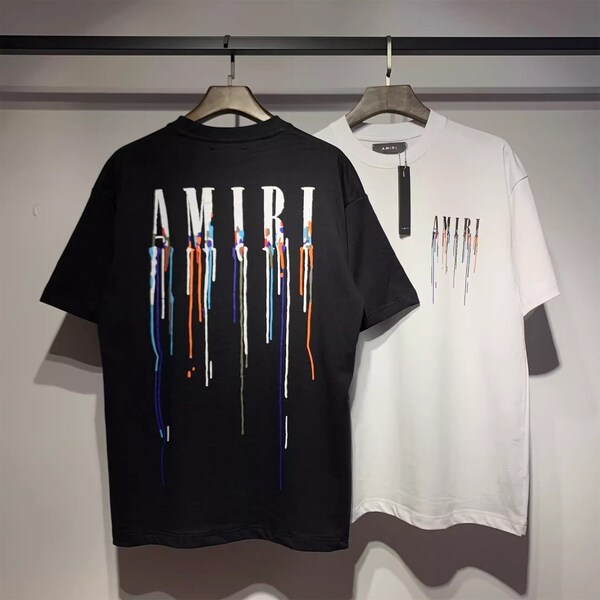 Amiri Graffiti T-shirts for Mens Womens Short Sleeve Tees