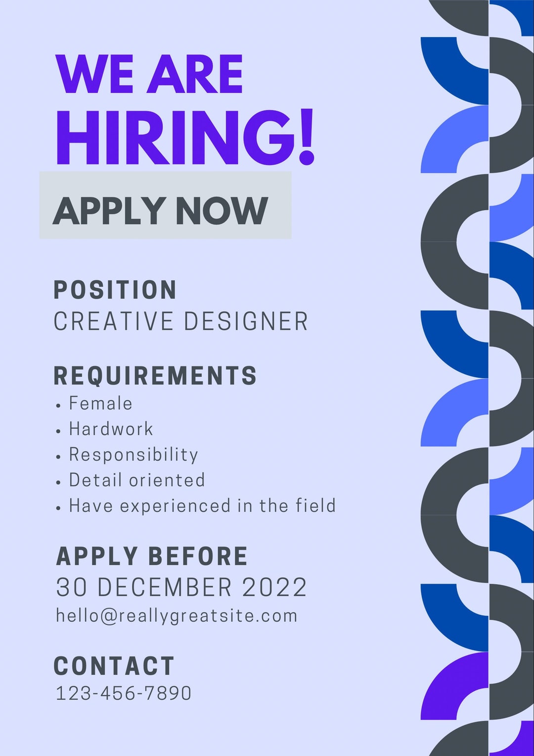 Job Vacancy Flyer Template We Are Hiring Flyer Job Etsy