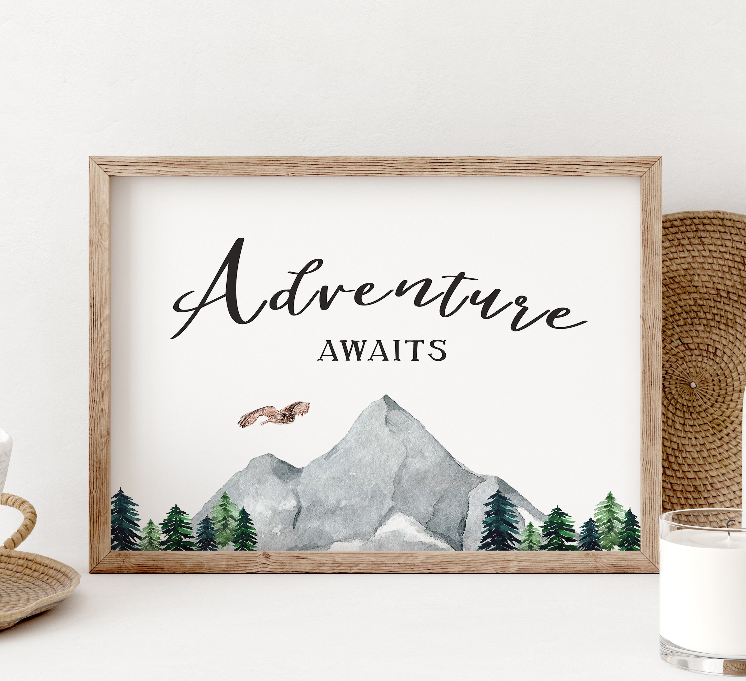 Nursery Decor Mountain Nursery Wall Art Woodland Nursery Etsy