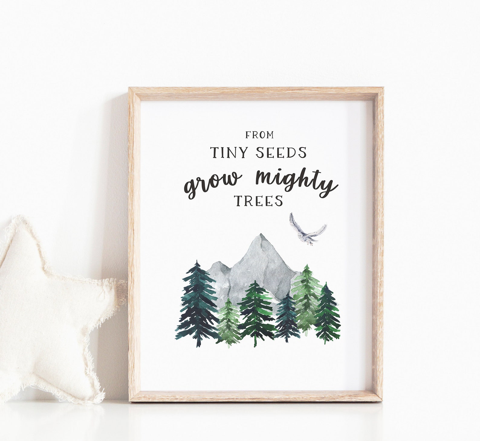 Nursery Decor Mountain Nursery Wall Art Woodland Nursery Etsy