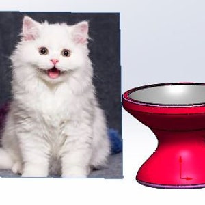 cat food and water bowl stl files digital