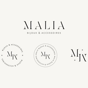 Vooraf gedefinieerde minimalistische logo-creatie - Logo Kit Merk Visuele Identiteitskit Aanpasbare visitekaartje-sieradensjabloon