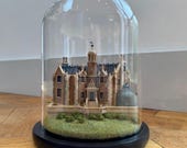 Haunted Mansion. Disneyworld Magic Kingdom Gracey Manor. Handmade 3D Disney Model Miniature in Glass Dome