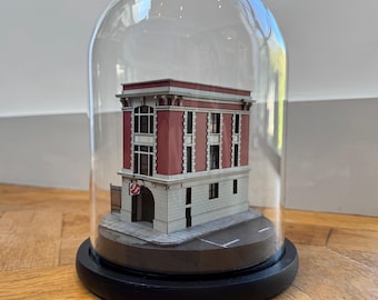 Handgemaakte Ghostbusters Firehouse Diorama | Replica filmrekwisieten uit de jaren 80, decor NYC