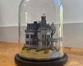 Addams Family Mansion 1964. Wednesday. Handmade Film 3D Movie Model Miniature in Glass Dome