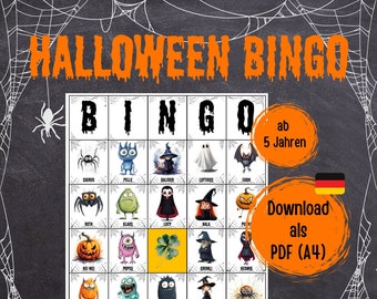 Halloween Party BINGO | Download PDF | Indoor & Outdoor | Printable | Gift for Boys and Girls | Children's Birthday Party | Printable Game