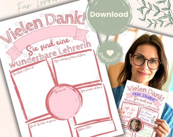 Regalo de despedida para un profesor | Regalo personalizado | Gracias | PDF imprimible | Despedida de primaria | Idea de regalo para profesores | Descargar