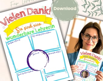 Regalo de despedida para un profesor | Regalo personalizado | Gracias | PDF imprimible | Despedida de la escuela primaria | Idea de regalo para profesores | Arcoíris