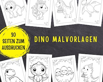 Kleurplaten van dinosaurussen | 30 kleurplaten | Activiteiten voor kinderfeestjes | PDF-sjabloon voor afdrukken | Kleuterschool sjabloon | (PDF, 30 pagina&#39;s)