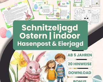 Indoor Easter Scavenger Hunt PDF | Easter Treasure Hunt for Children 5-11 | Egg Hunt with Riddles | Bonus Item Included | Print Instantly