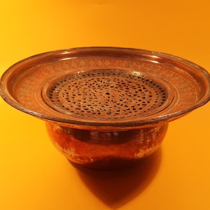 Antique Hand Hammered Copper Vessel 5&quot; Tall