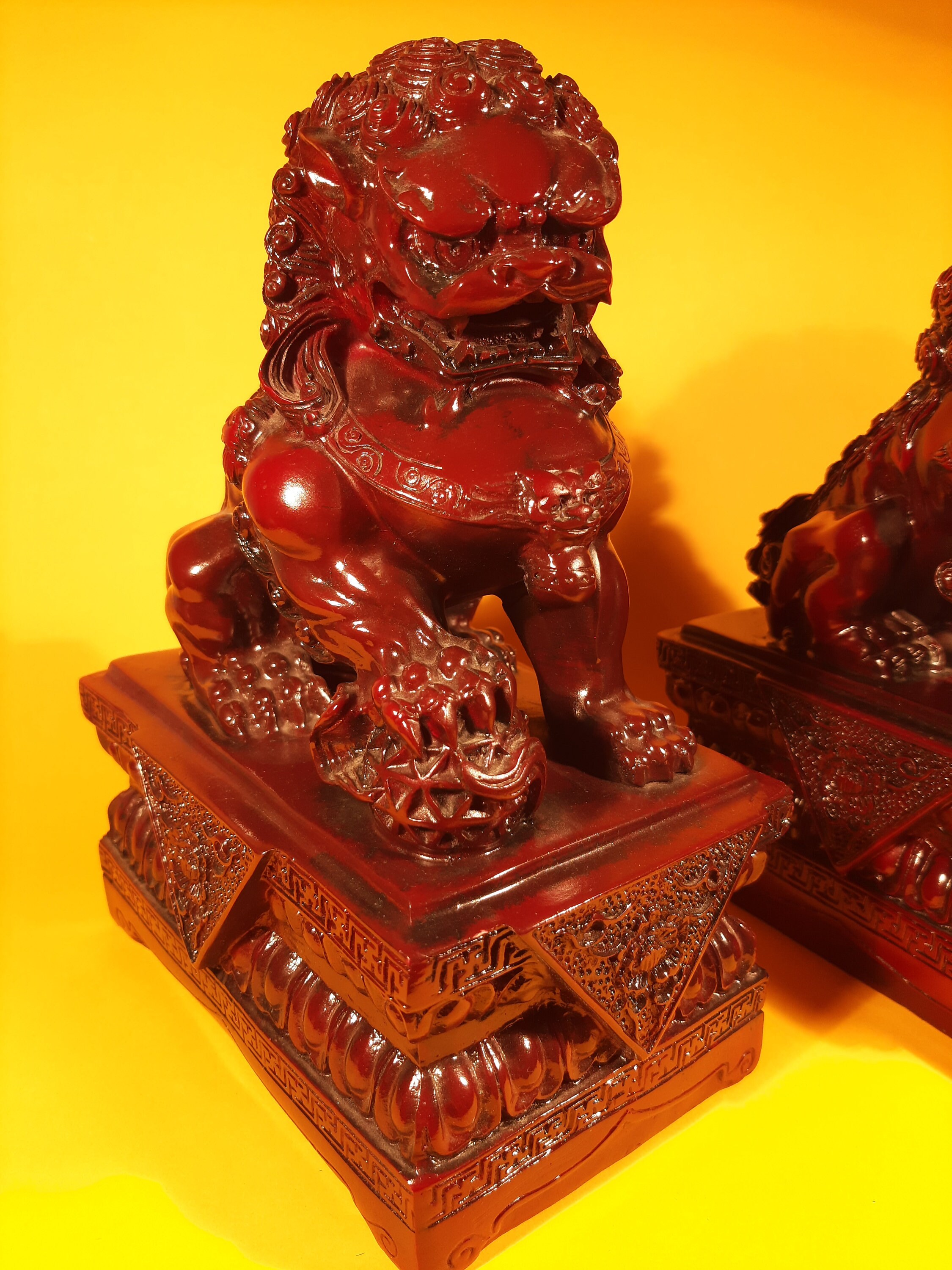 Handmade 9'' Foo Dog Statues Set of 2 Etsy