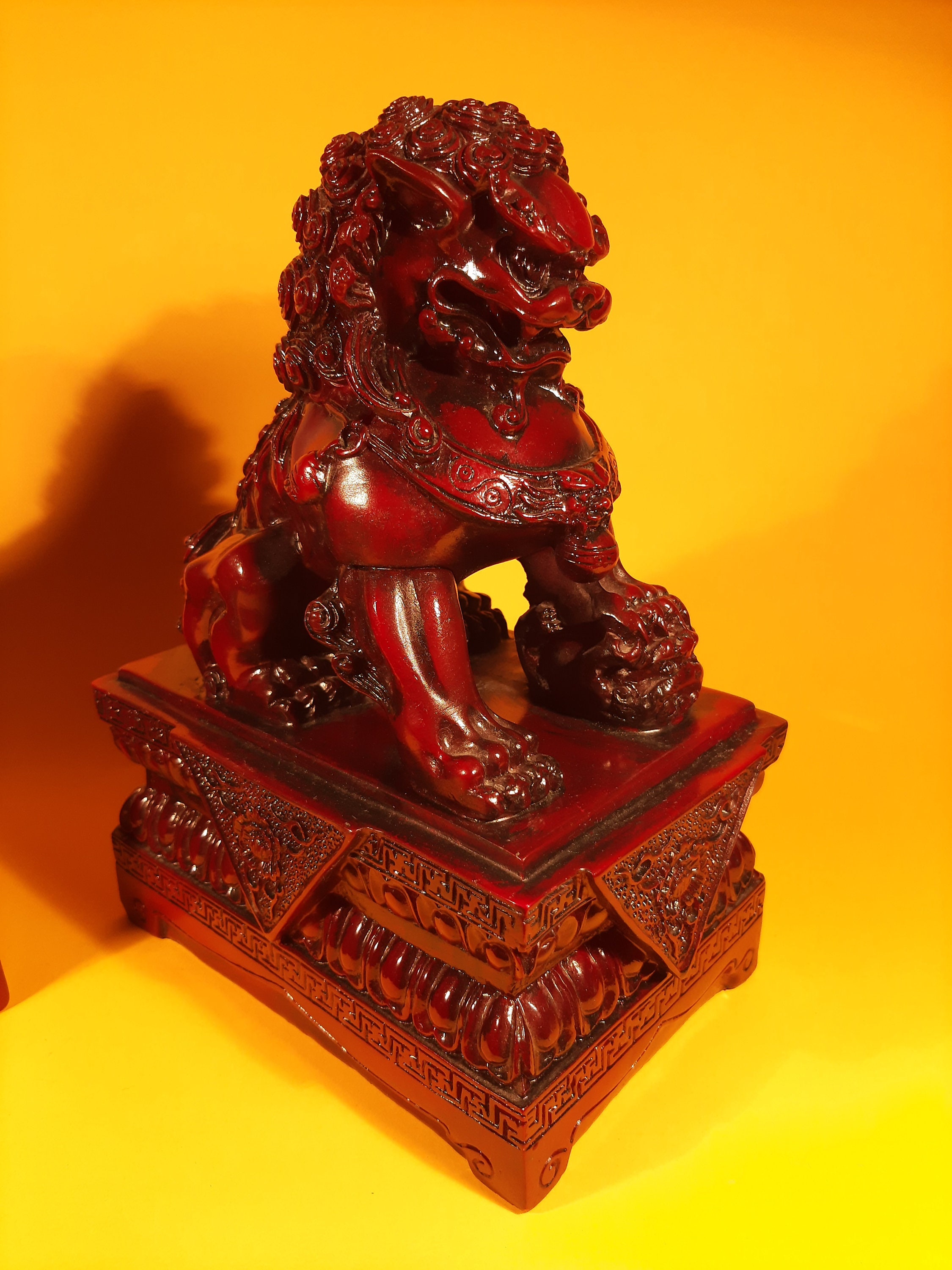 Handmade 9'' Foo Dog Statues Set of 2 Etsy