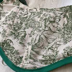 Corset Handmade Pommelien en toile de jouy beige et vert image 4