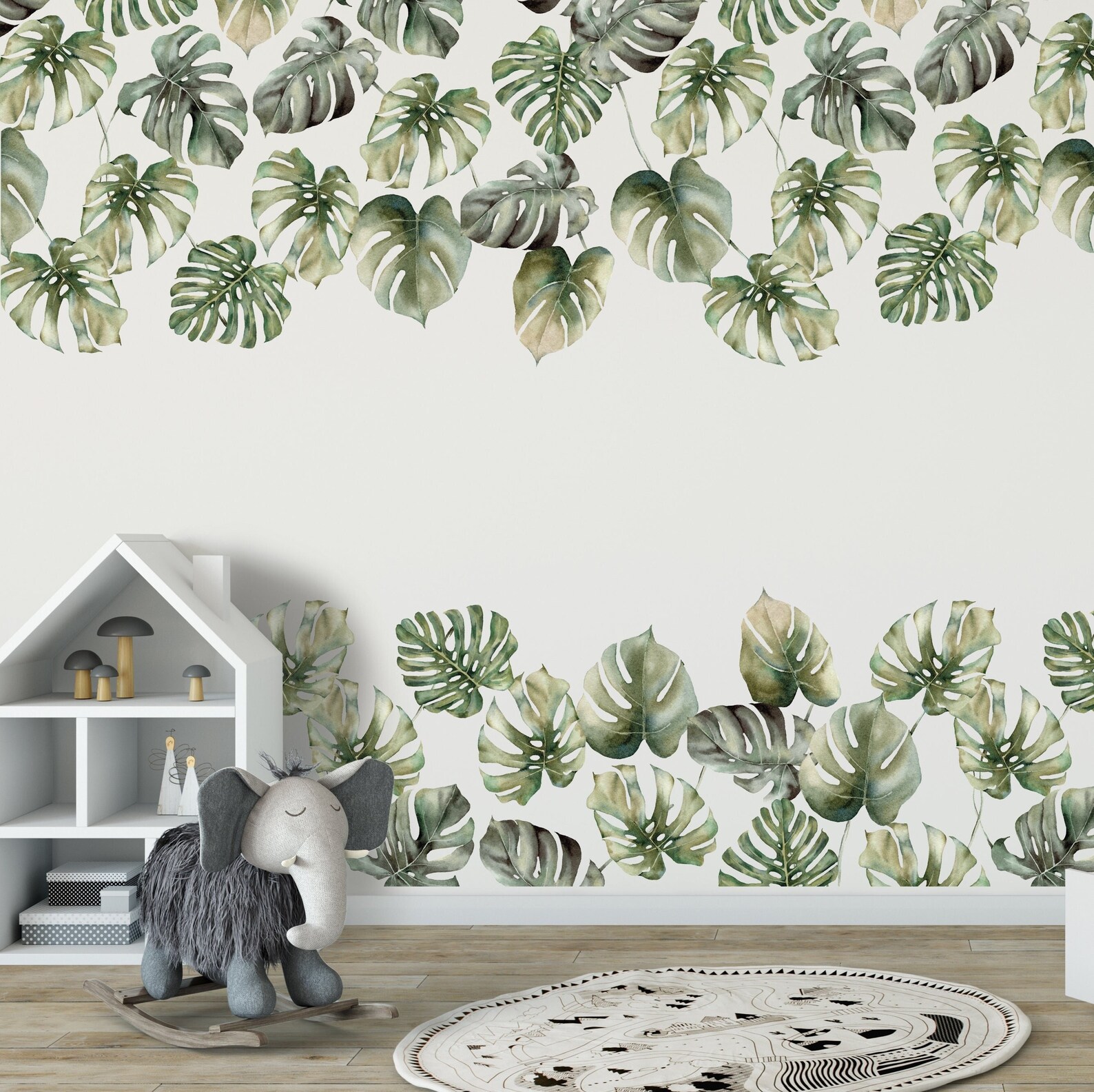 Tropical WALL DECAL Border Nursery Wall Decal Watercolour Etsy UK