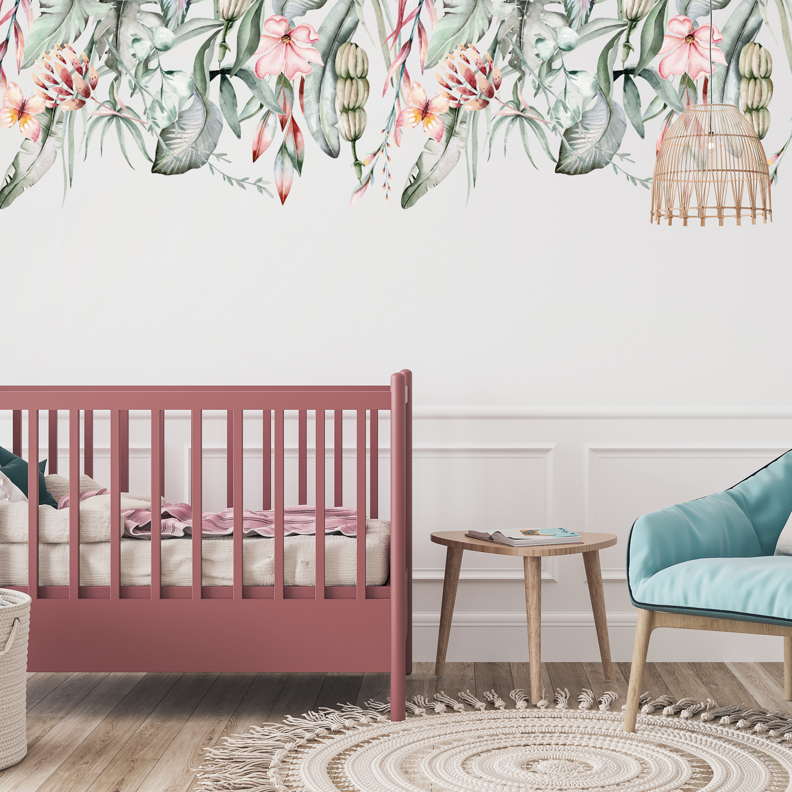 Tropical Rainforest Wall Decal Border Jungle Leaf Border Etsy