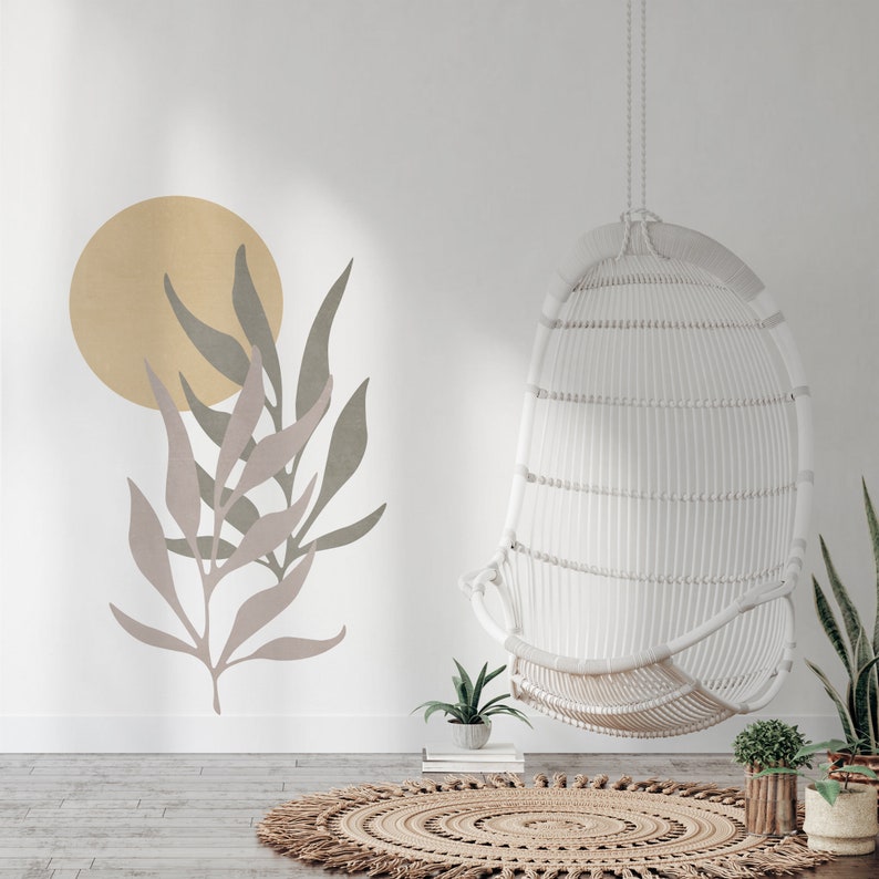 Mid Century Modern WALL DECAL - Boho Wall Stickers - Abstract Living ...