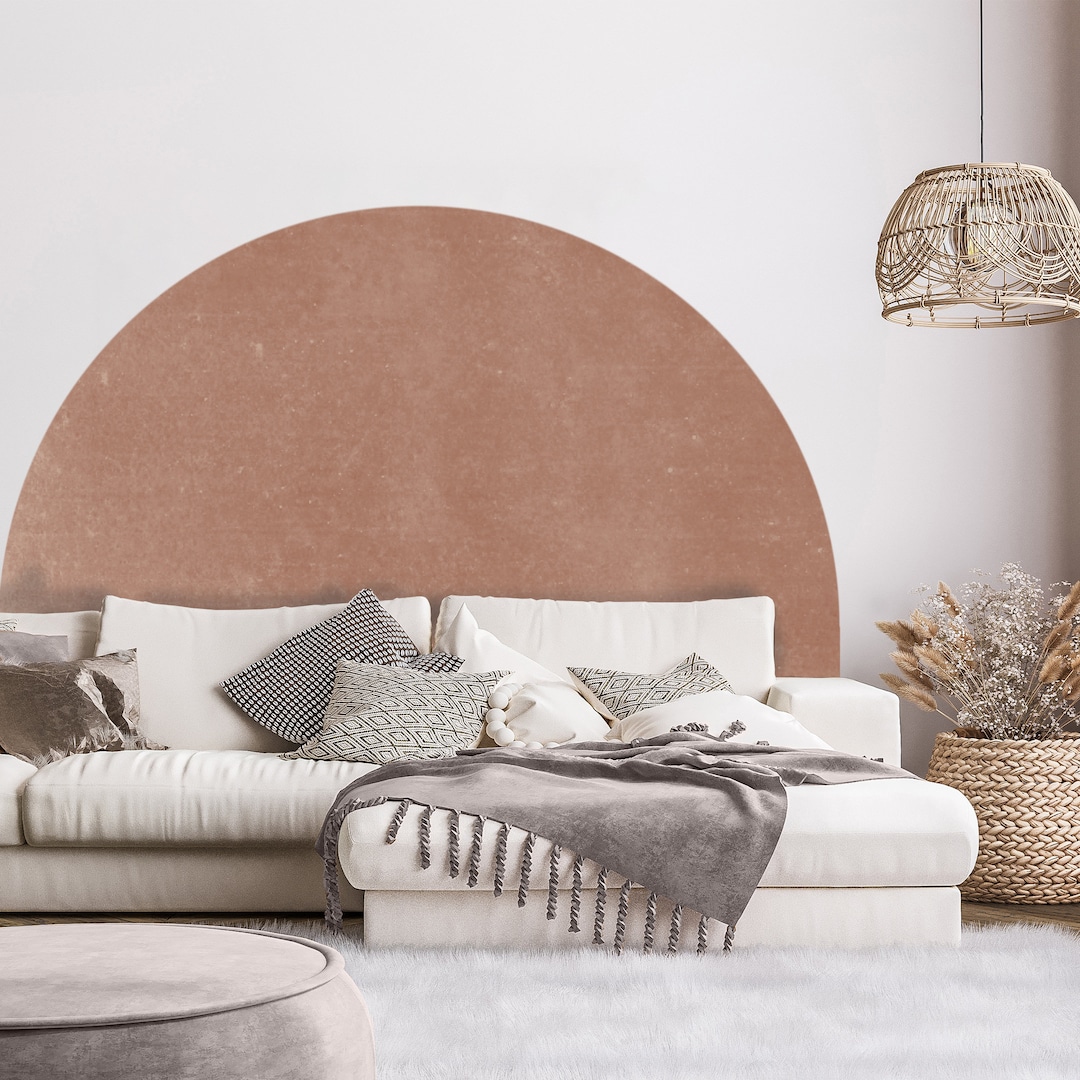 Headboard WALL DECAL Boho Arch Half Circle Headboard Wall Sticker