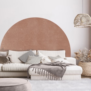 Headboard WALL DECAL - Boho Arch Half Circle Headboard Wall Sticker - Nursery Bedroom Mid Century Modern Wall Decal by Dizzy Duck