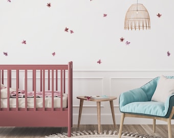 WALL STICKERS - Pink Flower Wall Decals Set for Grils Room Wall Décor - Watercolour Botanical Wall Stickers by Dizzy Duck