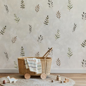 WALL DECALS - Leaf Wall Stickers Set for Nursery Wall Décor - Botanical Leaves Wall Stickers for Girls Room by Dizzy Duck