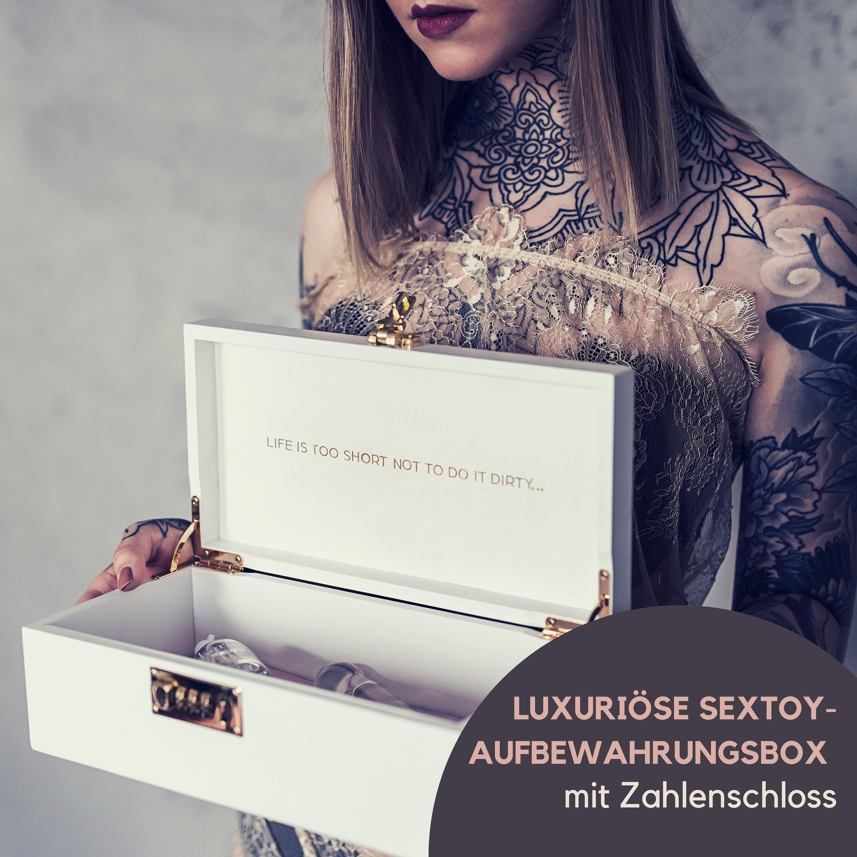 Luxuriöse Sextoy-Aufbewahrungsbox mit Zahlenschloss