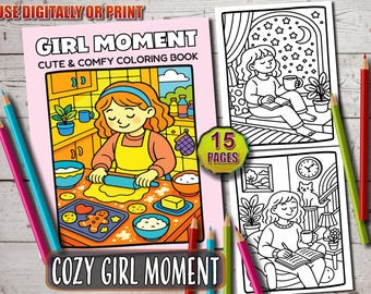 Cozy Girl Coloring Book: Hygge Self-Care Art (PDF Download)