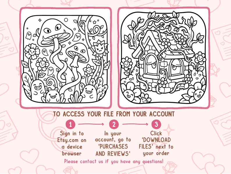 Bold & Easy Coloring Book – Cute Spooky Garden Pages | Creepy Spring Plants for Kids and Adults | Printable PDF image 8
