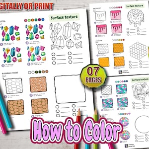 Coloring book How to Color – digital download – Fun Printable Art for Kids & Adults –  Bold and Easy Coloring pages – Creative Surfaces