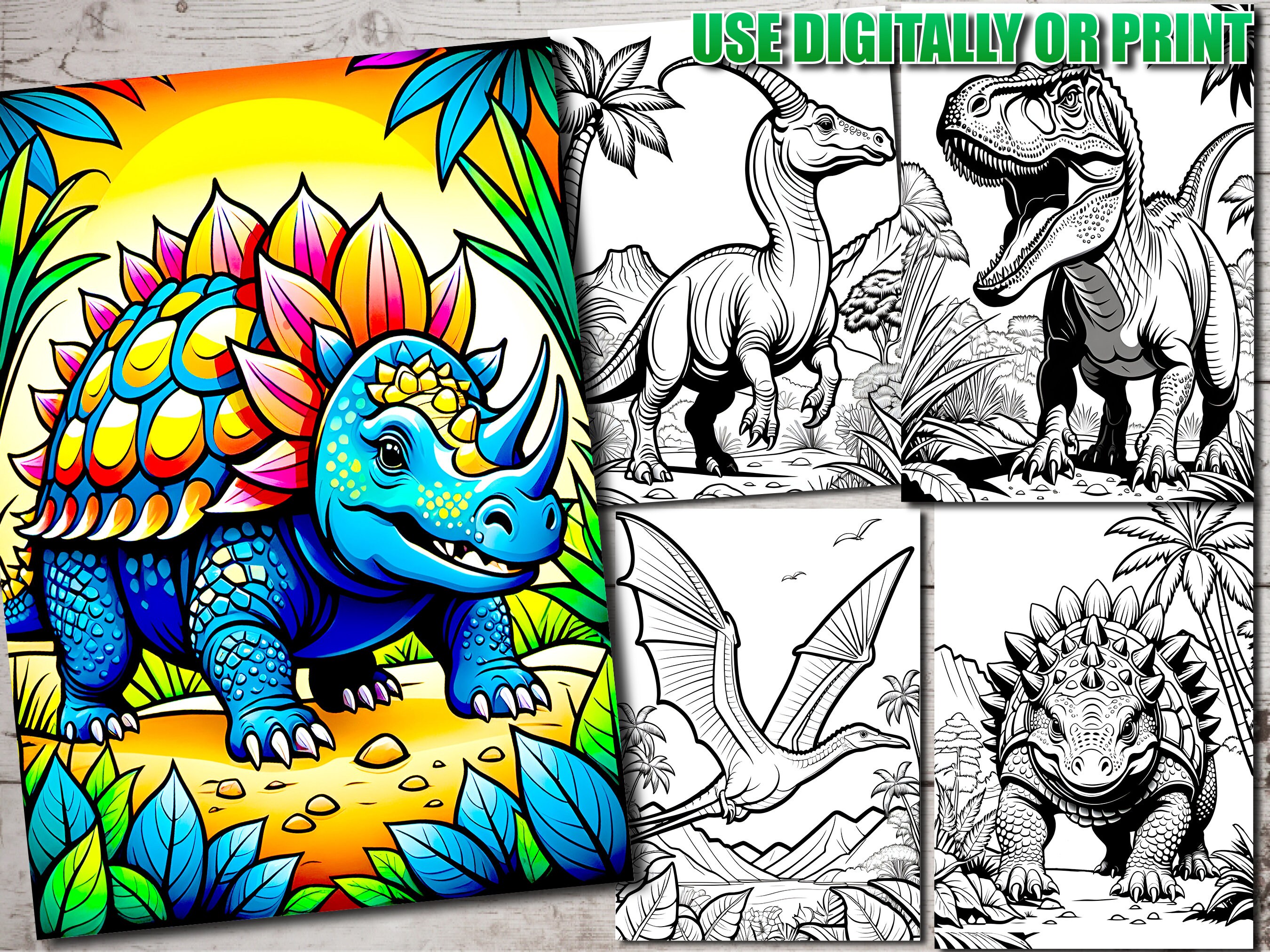 Dinosaur World Coloring Pages, Printable Dinosaur Coloring Pages for
