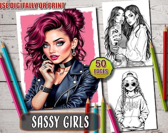Anime Girls Coloring Book: 50 Manga Art Pages (Printable PDF)