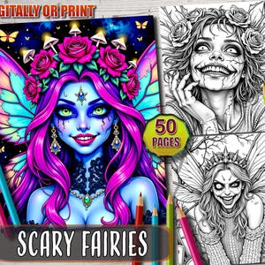 Creepy Gothic Fairies Coloring Book: Spooky Fantasy Art for Adults (PDF Download