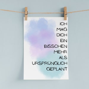 Digitale Postkarte "Ich mag dich ein bisschen mehr..." / Valentinstagskarte / Grußkarte / Geschenkkarte / Kunstdruck